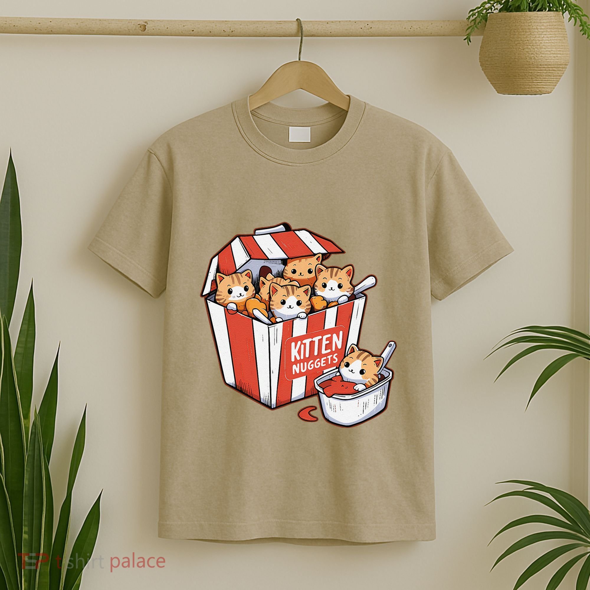 Kitten Nuggets Food Pun Cat Kittens Chicken Nuggets T-Shirt