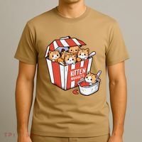 Kitten Nuggets Food Pun Cat Kittens Chicken Nuggets T-Shirt thumb 3