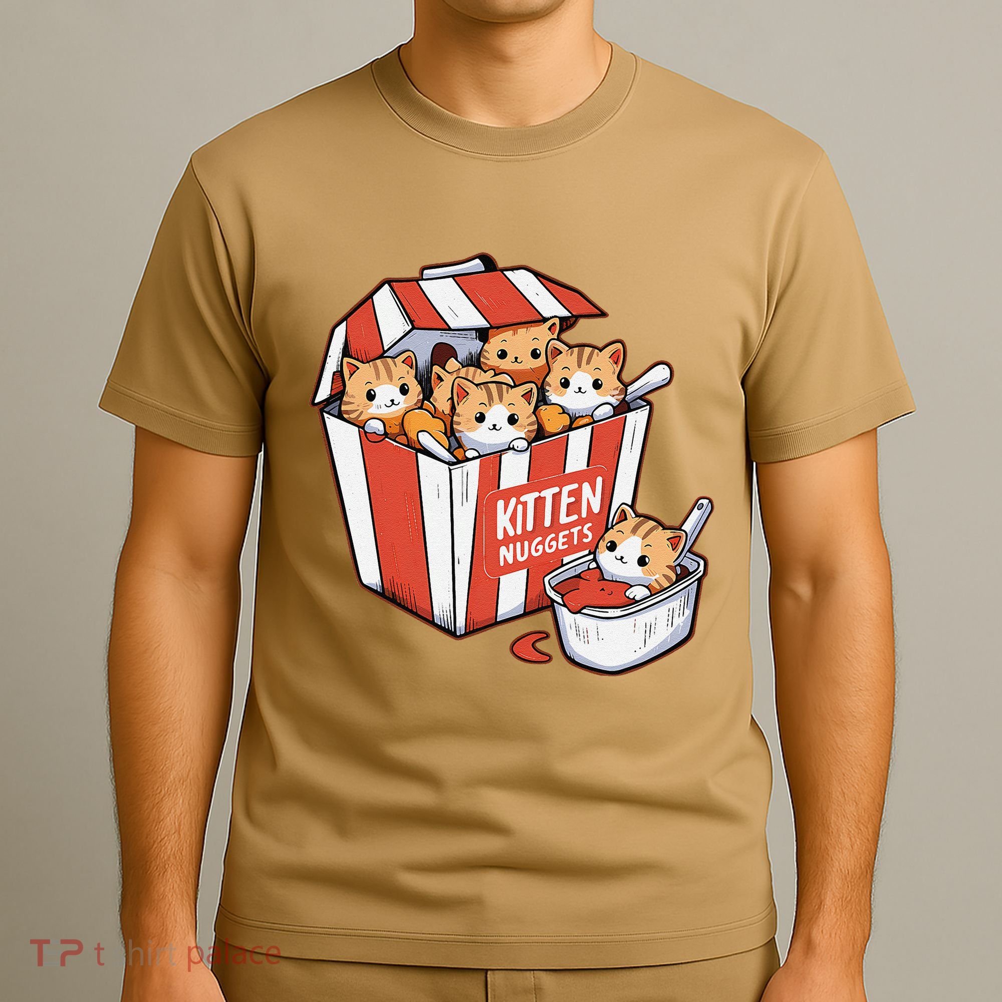 Kitten Nuggets Food Pun Cat Kittens Chicken Nuggets T-Shirt