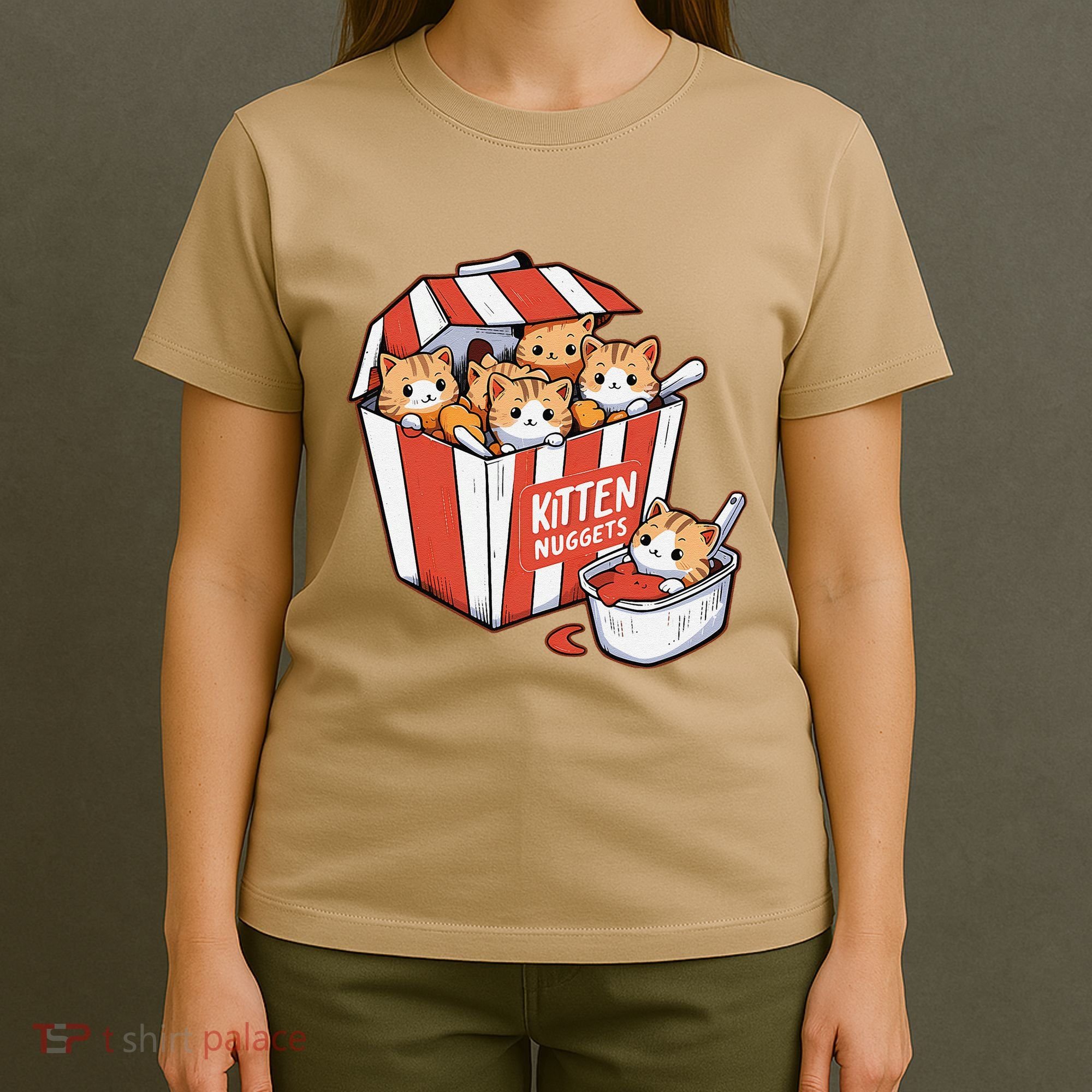 Kitten Nuggets Food Pun Cat Kittens Chicken Nuggets T-Shirt