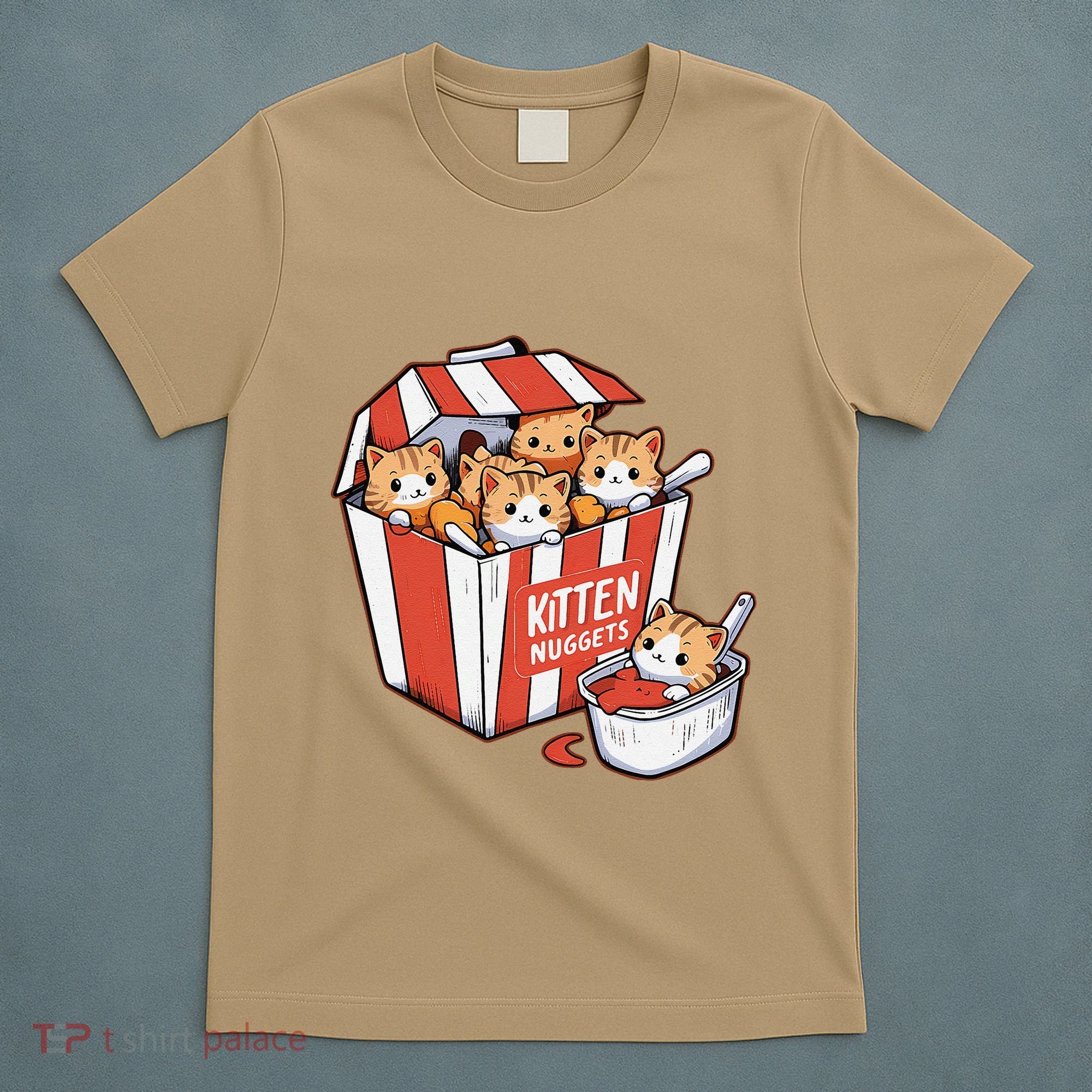 Kitten Nuggets Food Pun Cat Kittens Chicken Nuggets T-Shirt