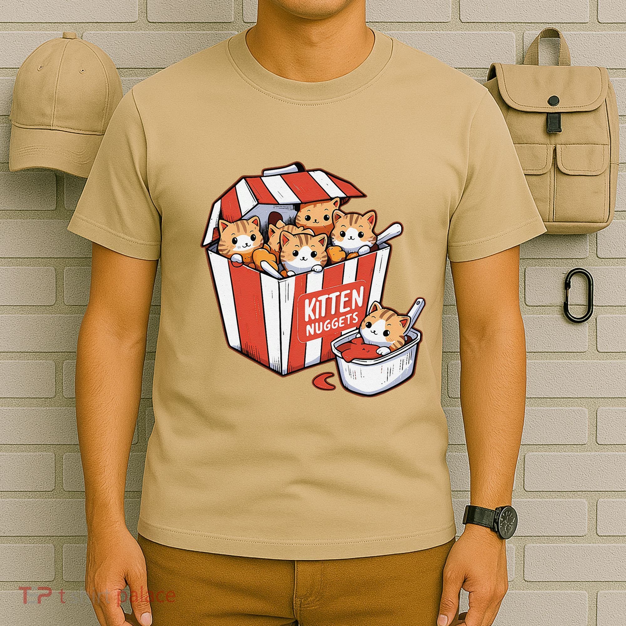 Kitten Nuggets Food Pun Cat Kittens Chicken Nuggets T-Shirt