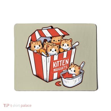 Kitten Nuggets Food Pun Cat Kittens Chicken Nuggets Mousepad