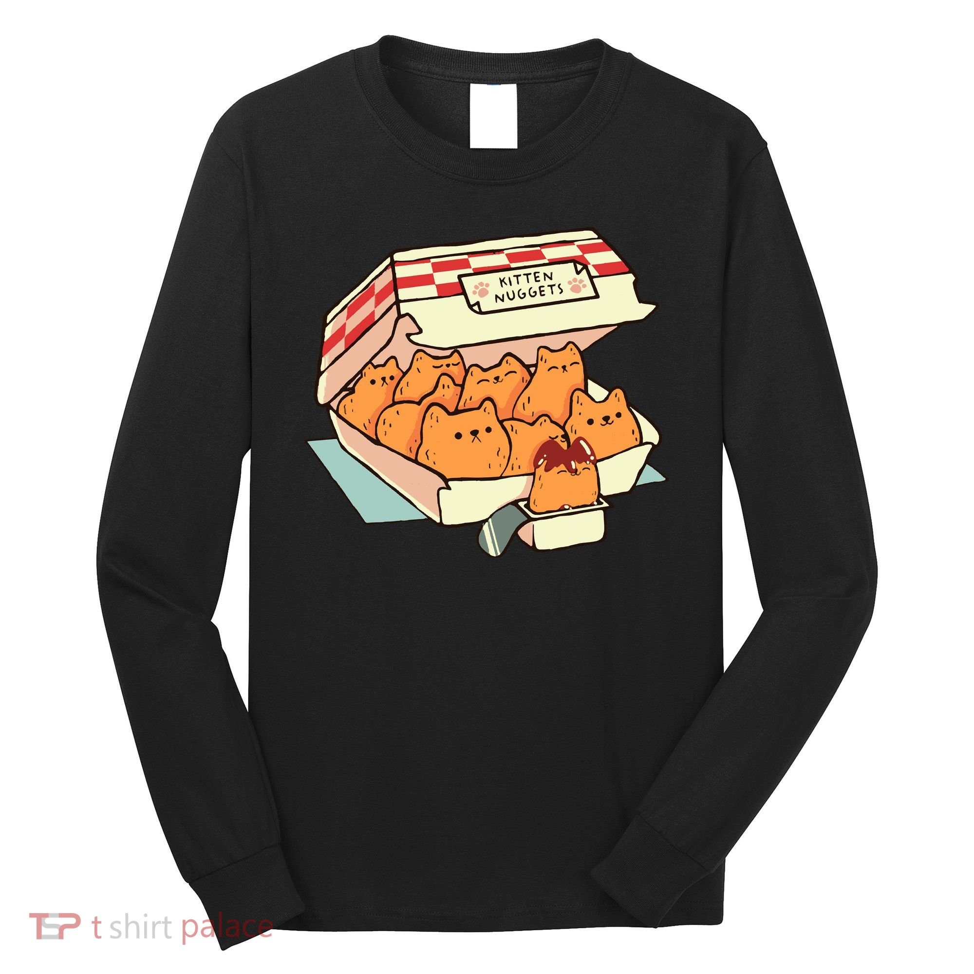 Kitten Nuggets Fast Food Cat By Tobe Fonseca Long Sleeve Shirt