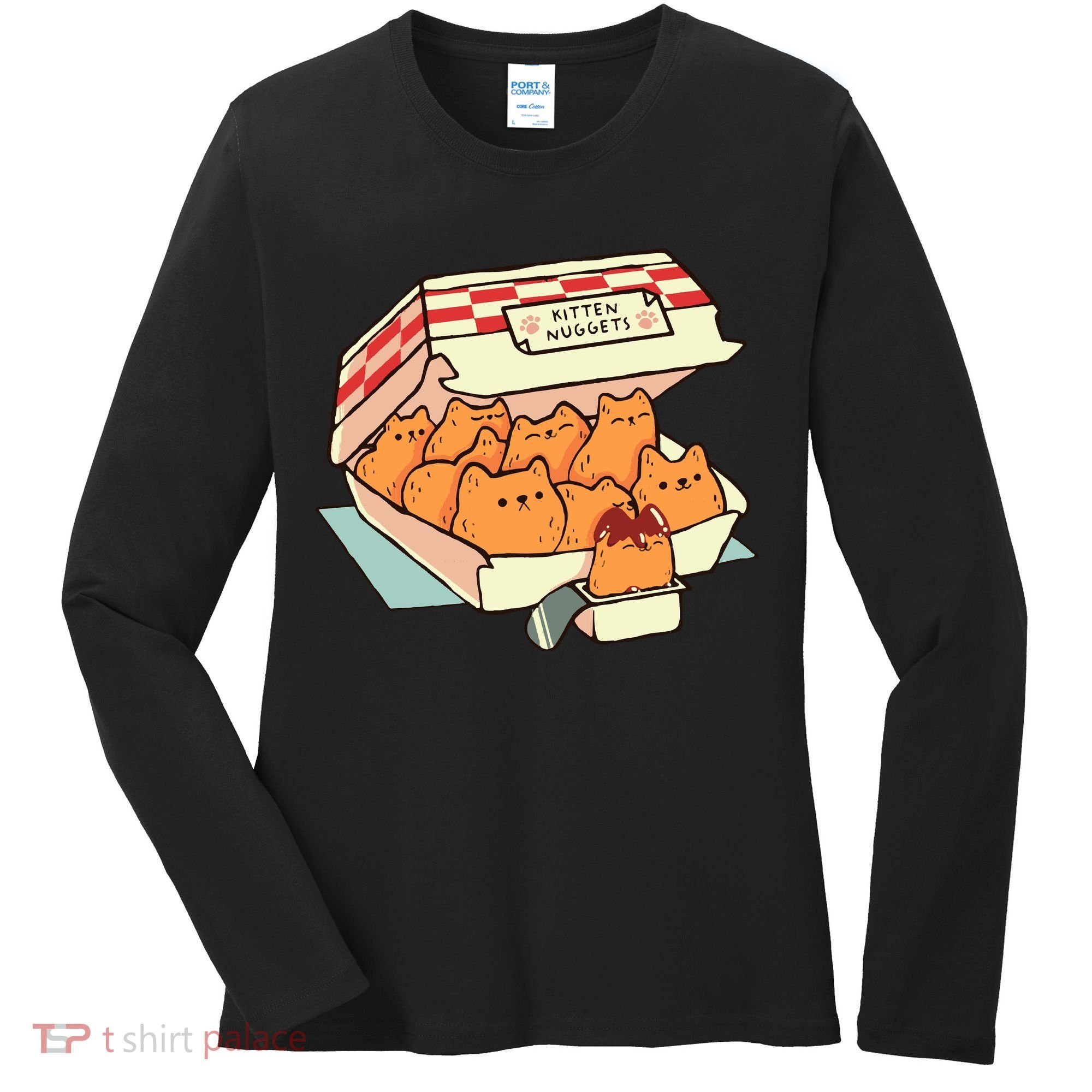 Kitten Nuggets Fast Food Cat By Tobe Fonseca Women's Long Sleeve Shirt