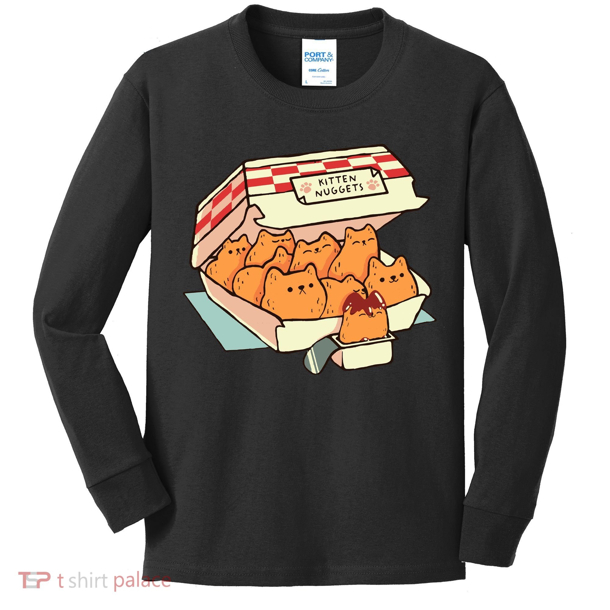 Kitten Nuggets Fast Food Cat By Tobe Fonseca Kids Long Sleeve Shirt