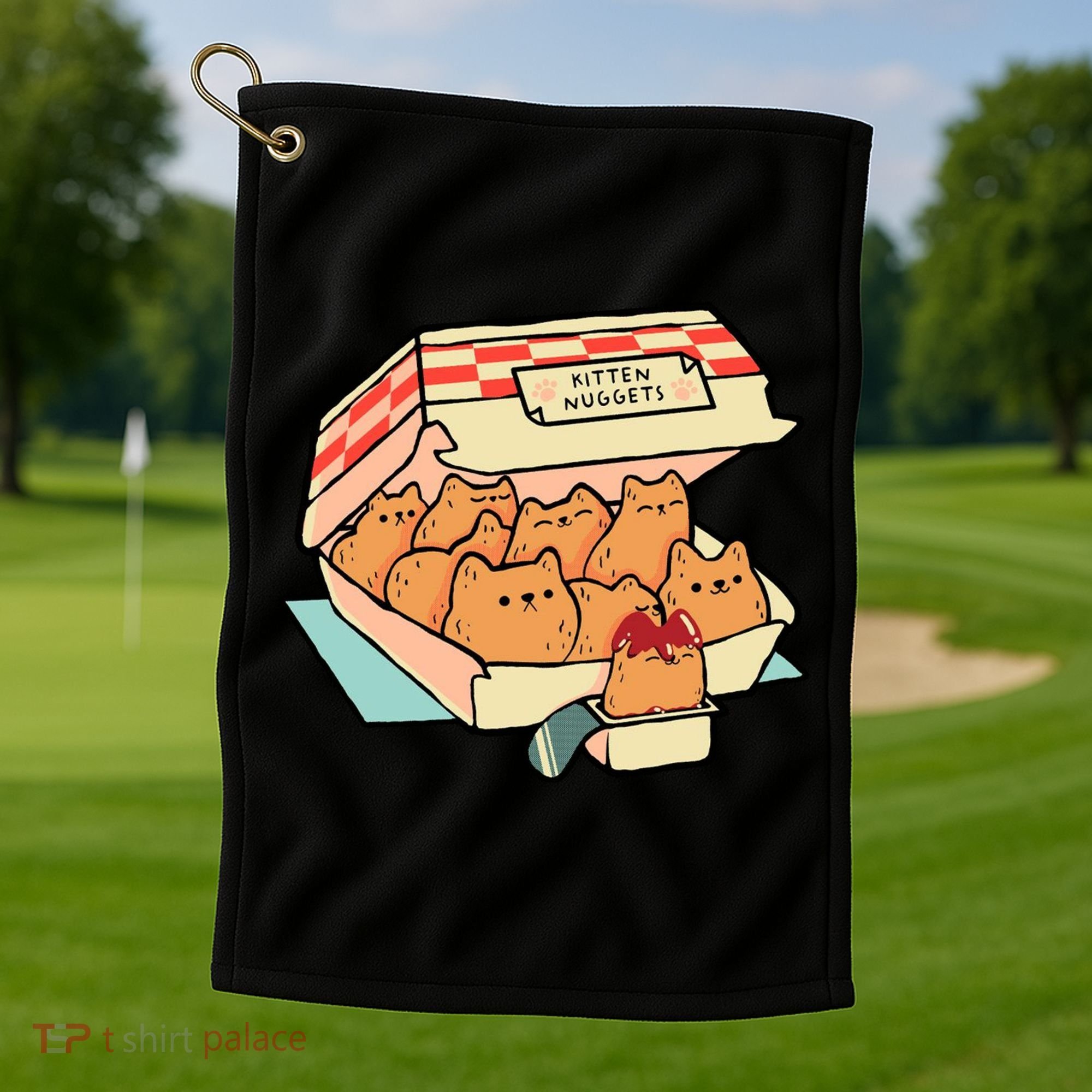Kitten Nuggets Funny Cat Lover Gift Golf Towel
