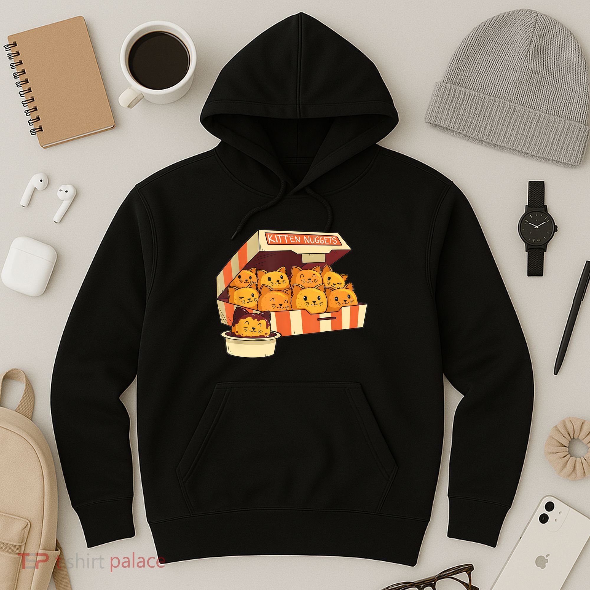Kitten Nuggets Funny Cats And Chicken Nuggets Lover Funny Cat Hoodie