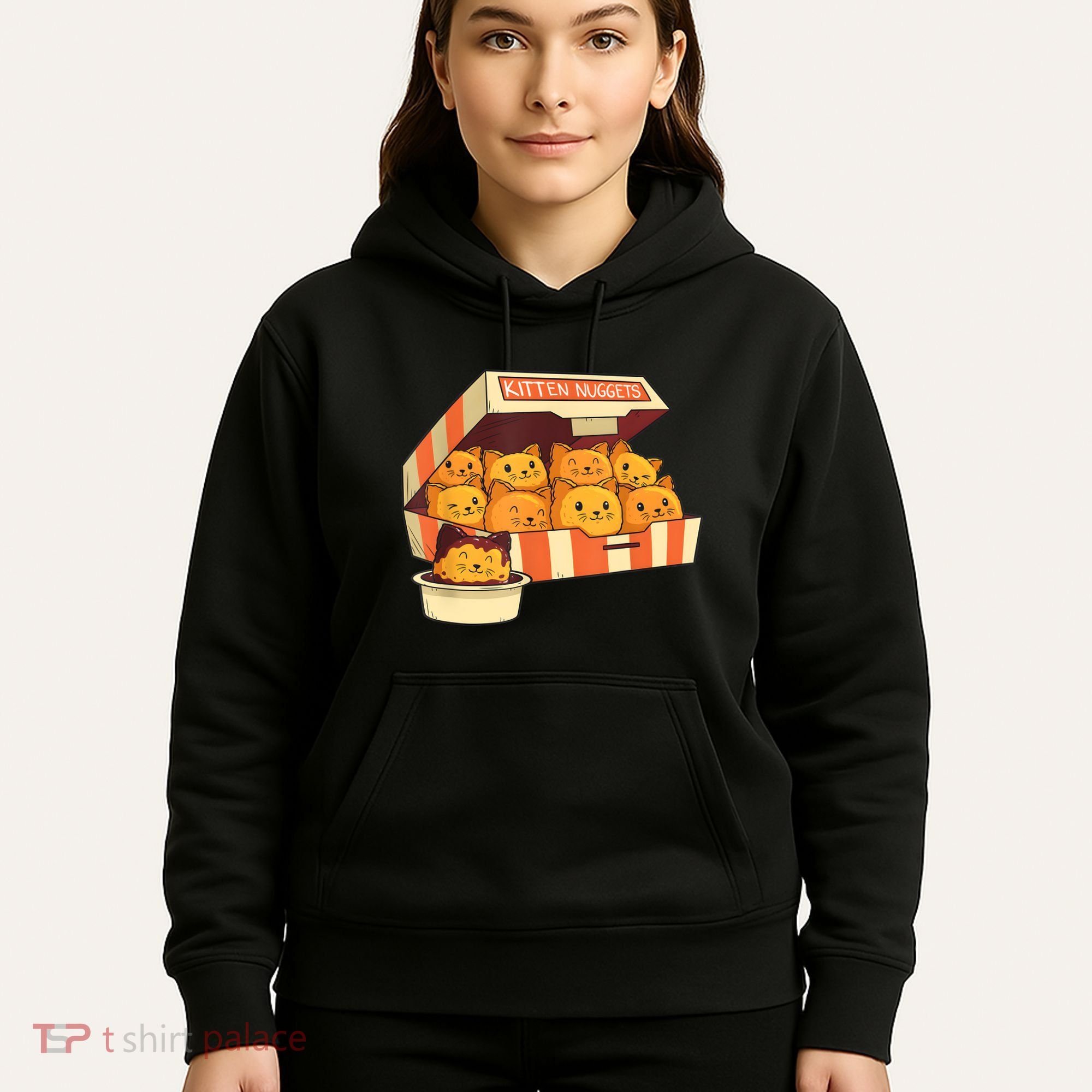 Kitten Nuggets Funny Cats And Chicken Nuggets Lover Funny Cat Hoodie