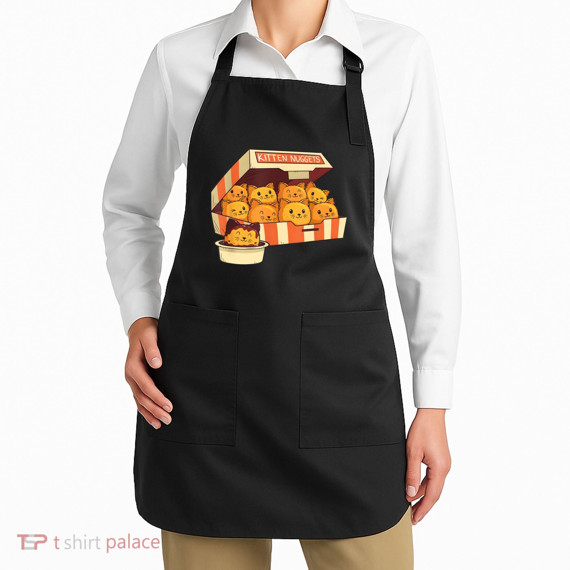 Kitten Nuggets Funny Cats And Chicken Nuggets Lover Funny Cat Apron