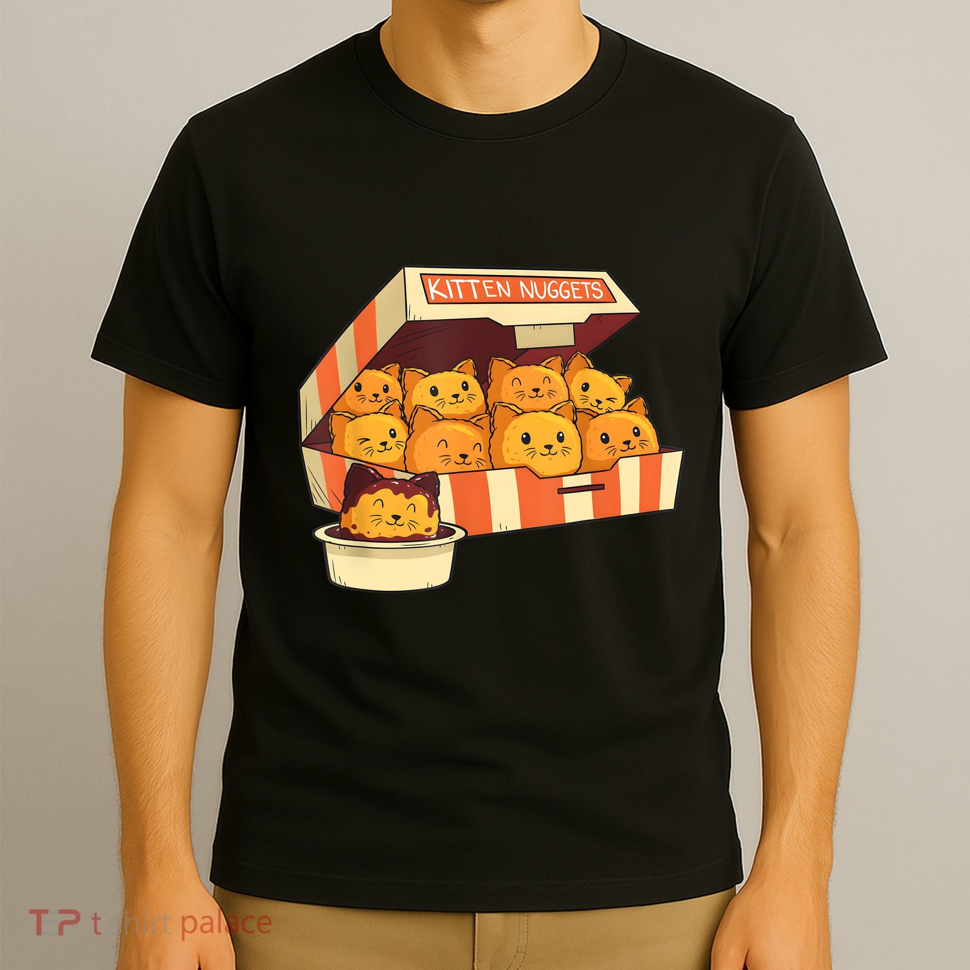 Kitten Nuggets Funny Cats And Chicken Nuggets Lover Funny Cat T-Shirt