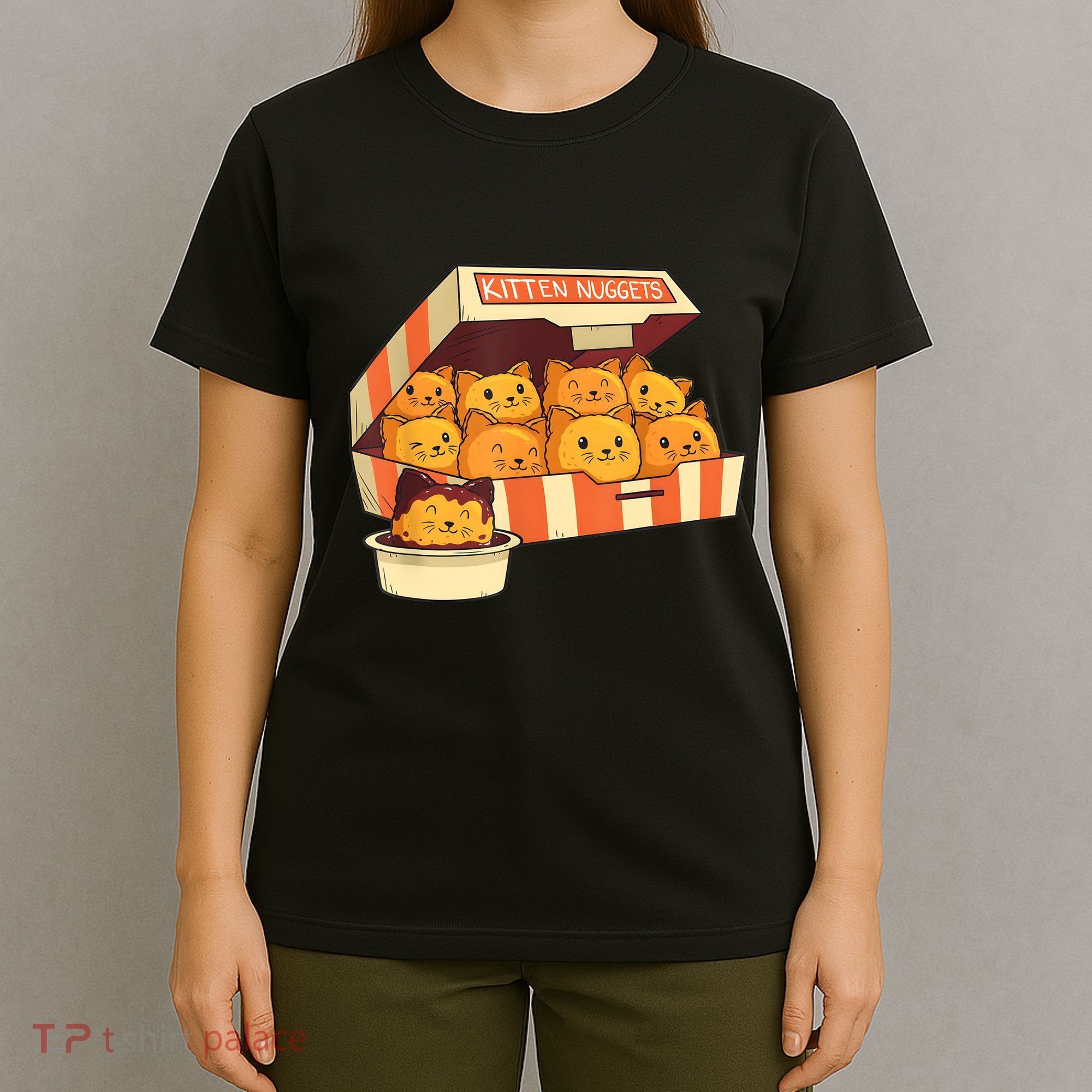 Kitten Nuggets Funny Cats And Chicken Nuggets Lover Funny Cat T-Shirt