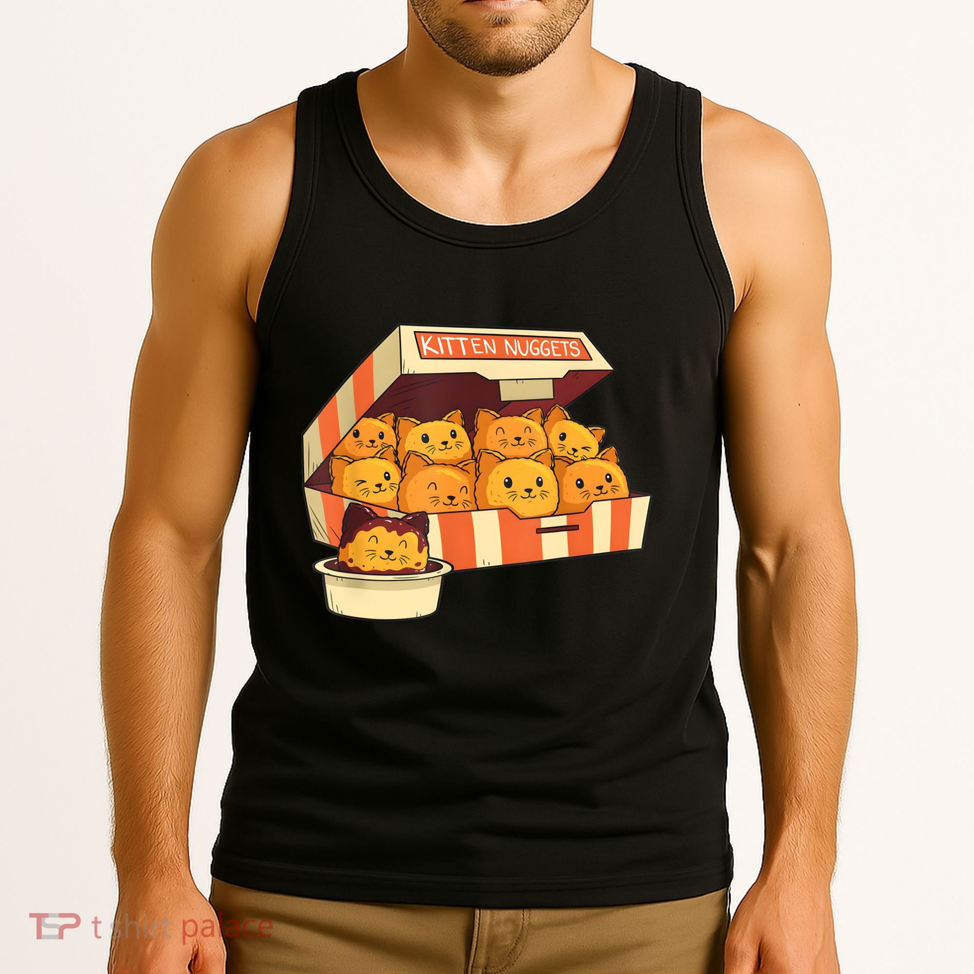 Kitten Nuggets Funny Cats And Chicken Nuggets Lover Funny Cat Tank Top