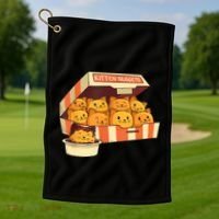 Kitten Nuggets Funny Cats And Chicken Nuggets Lover Funny Cat Golf Towel thumb 1