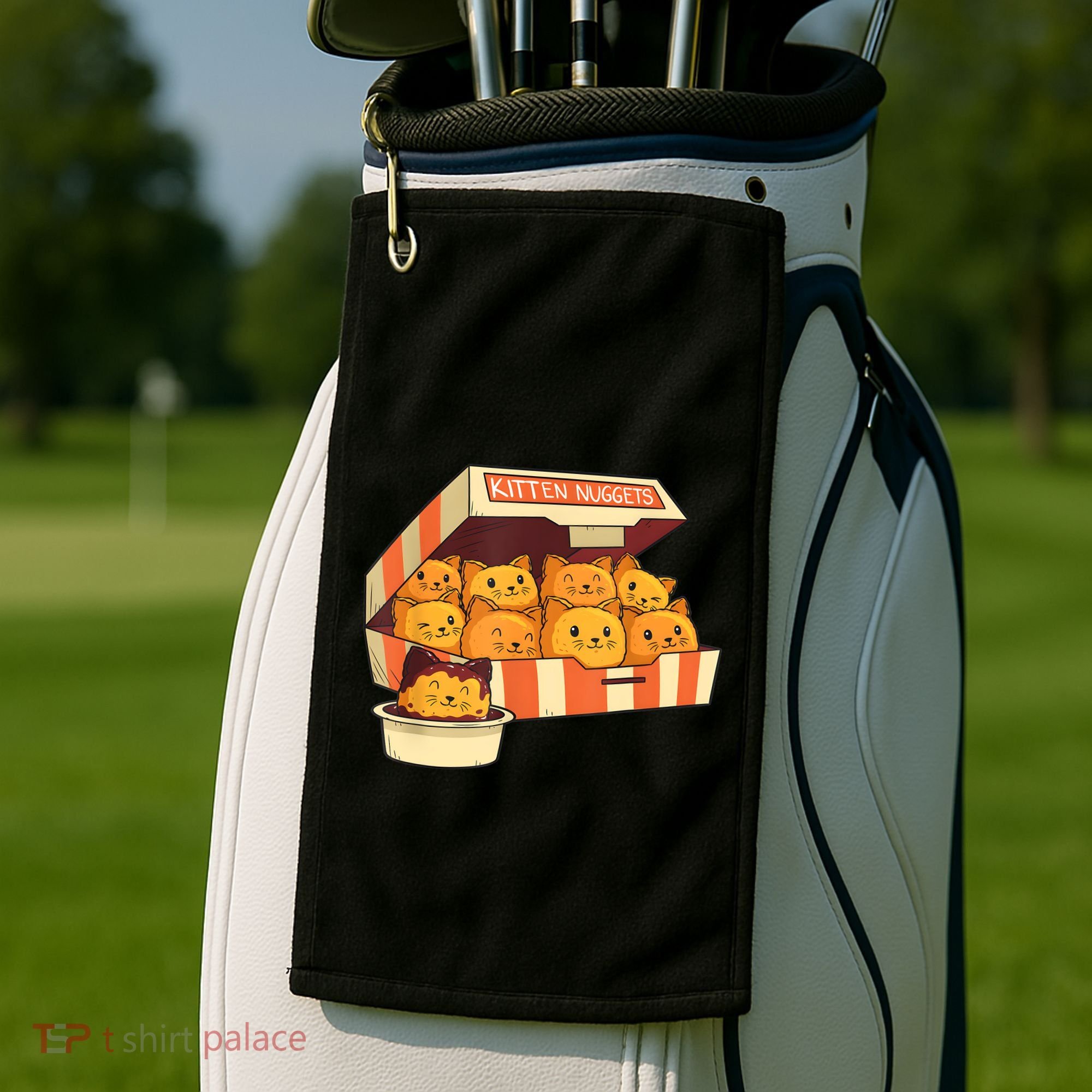 Kitten Nuggets Funny Cats And Chicken Nuggets Lover Funny Cat Golf Towel