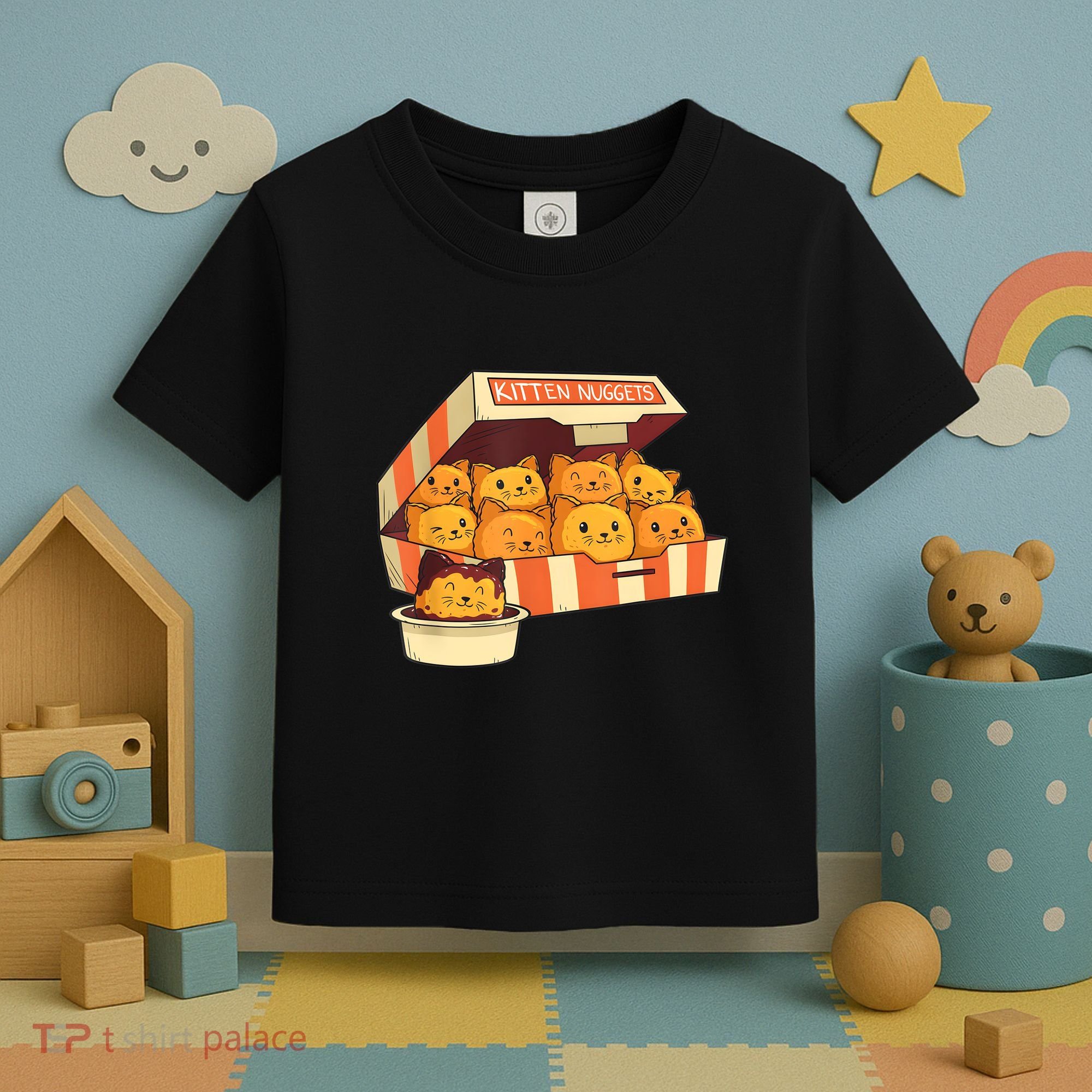 Kitten Nuggets Funny Cats And Chicken Nuggets Lover Funny Cat Toddler T-Shirt