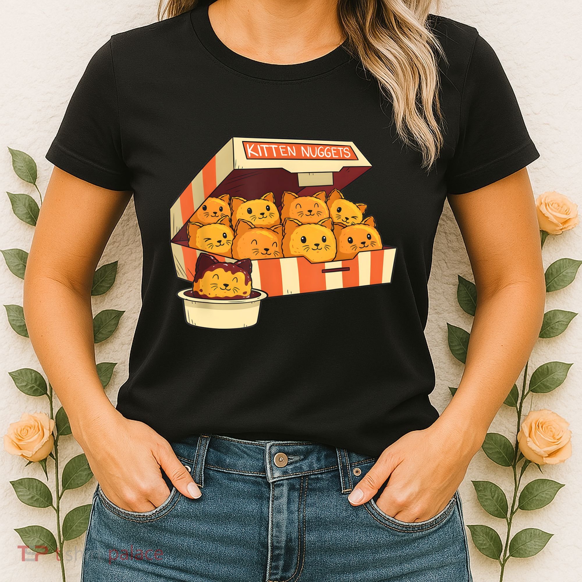 Kitten Nuggets Funny Cats And Chicken Nuggets Lover Funny Cat Women's T-Shirt