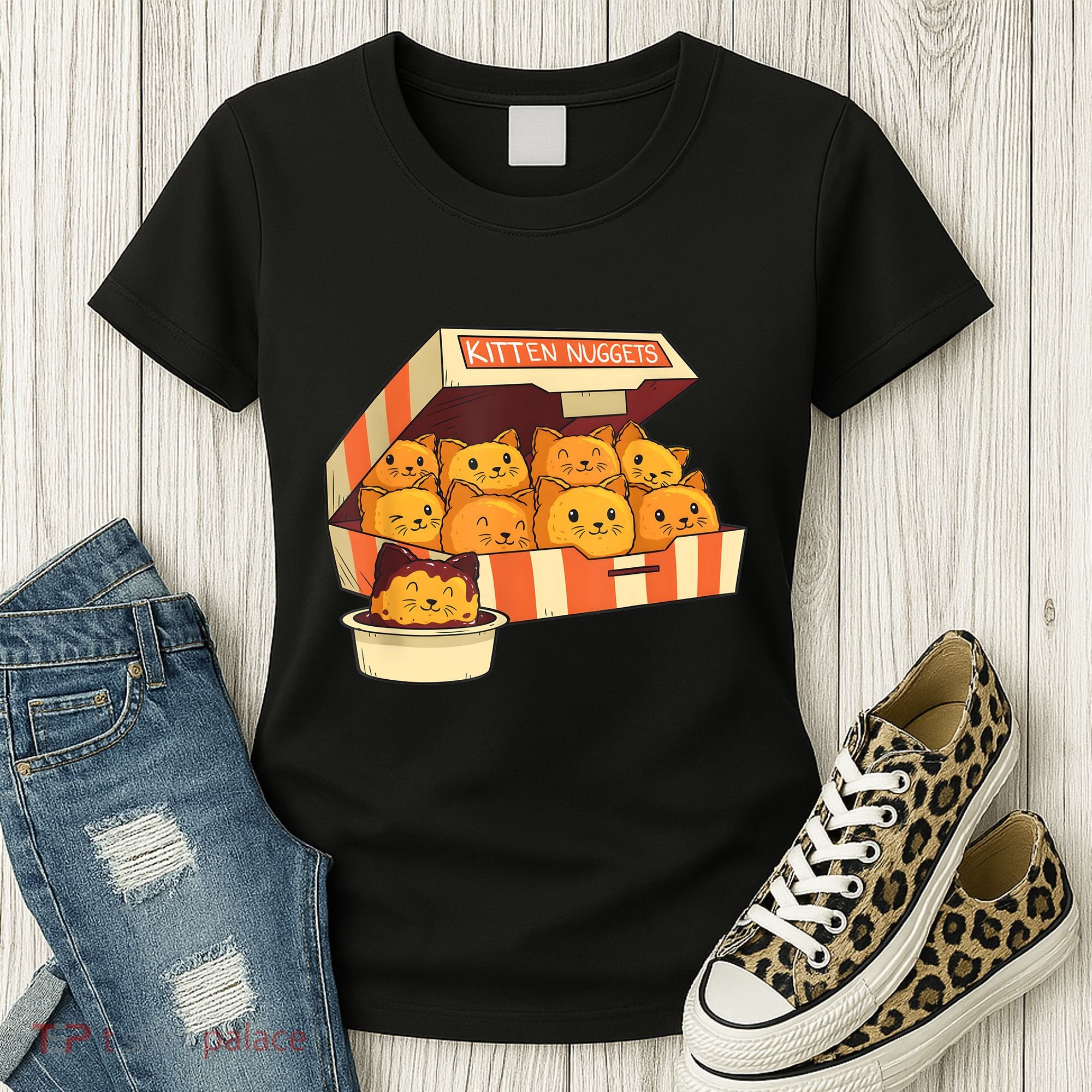 Kitten Nuggets Funny Cats And Chicken Nuggets Lover Funny Cat Women's T-Shirt