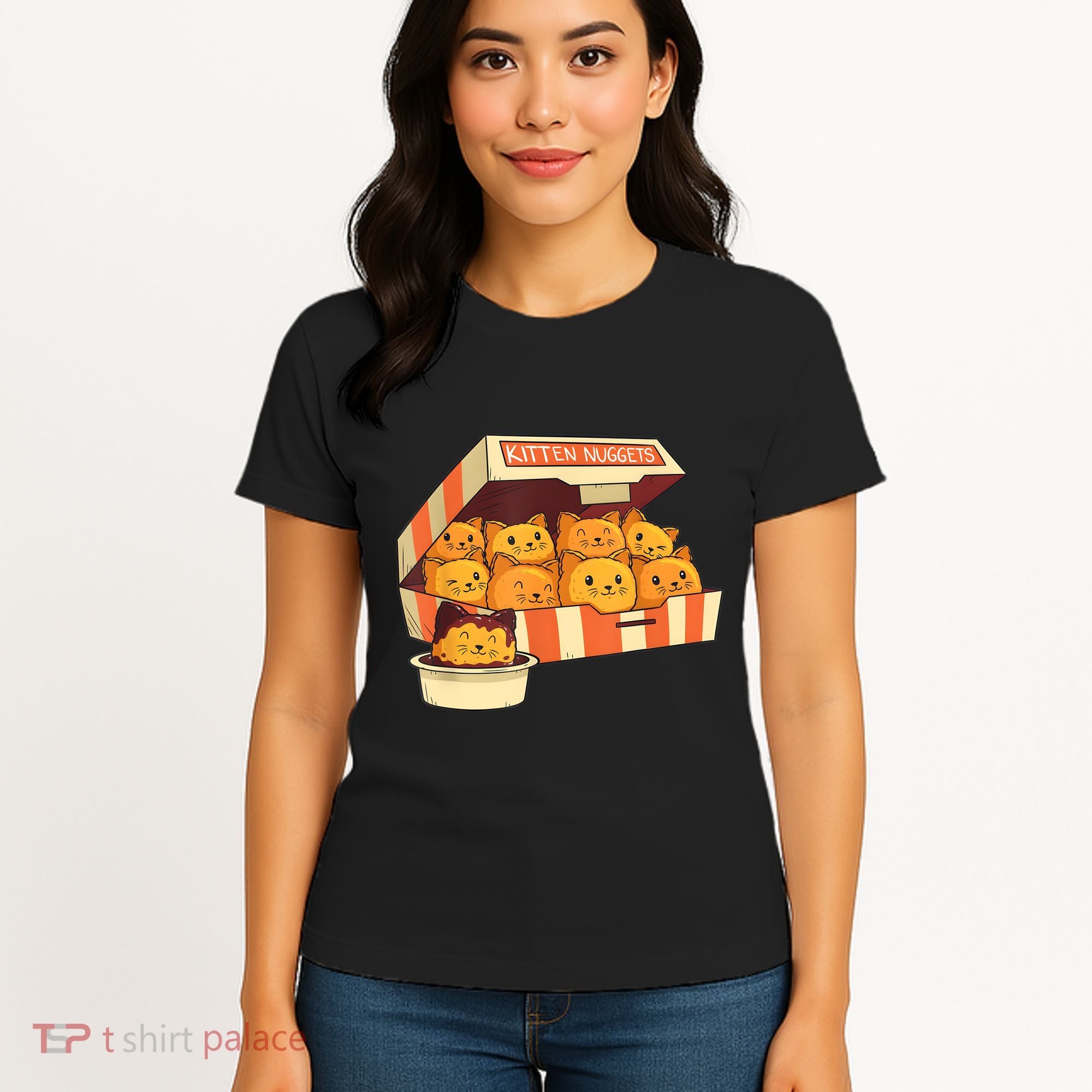 Kitten Nuggets Funny Cats And Chicken Nuggets Lover Funny Cat Women's T-Shirt
