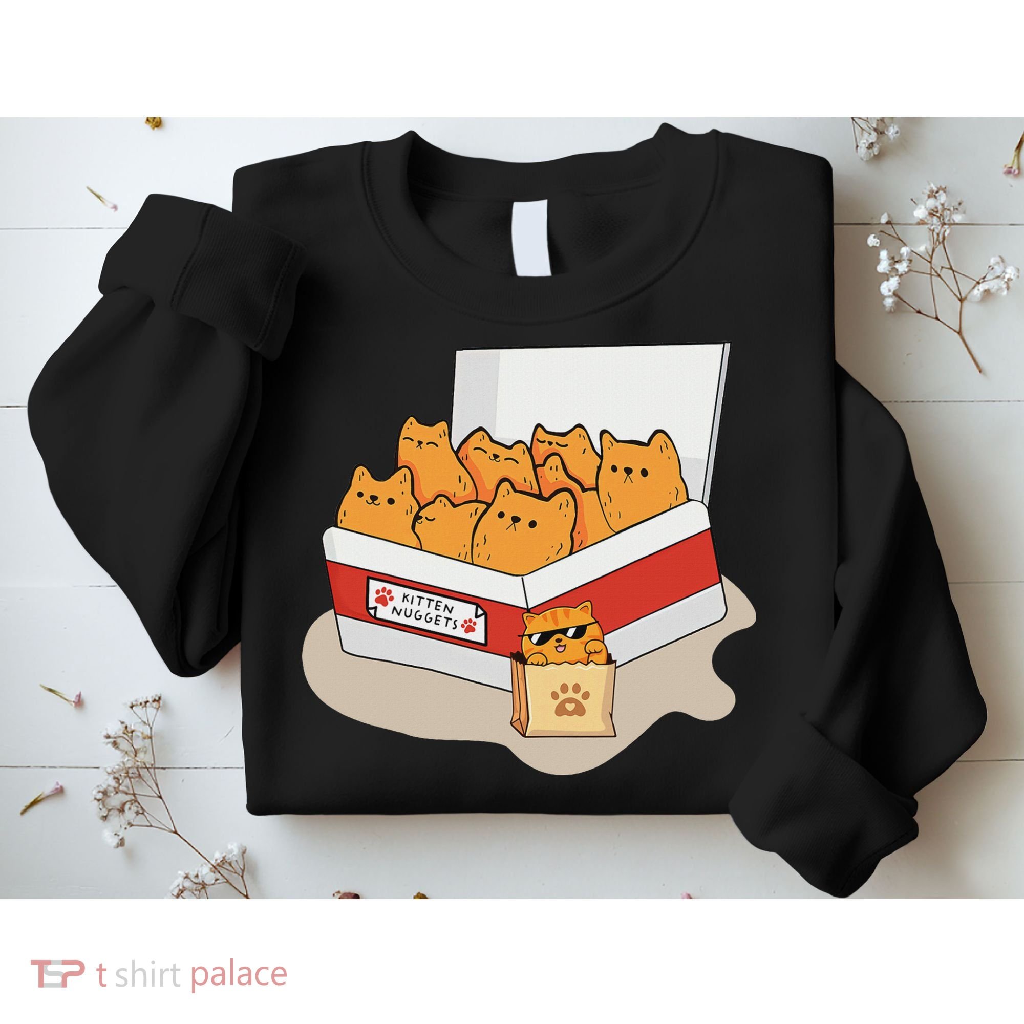 Kitten Nuggets Food Pun Gifts For, Women, Cat Lover Sweatshirt