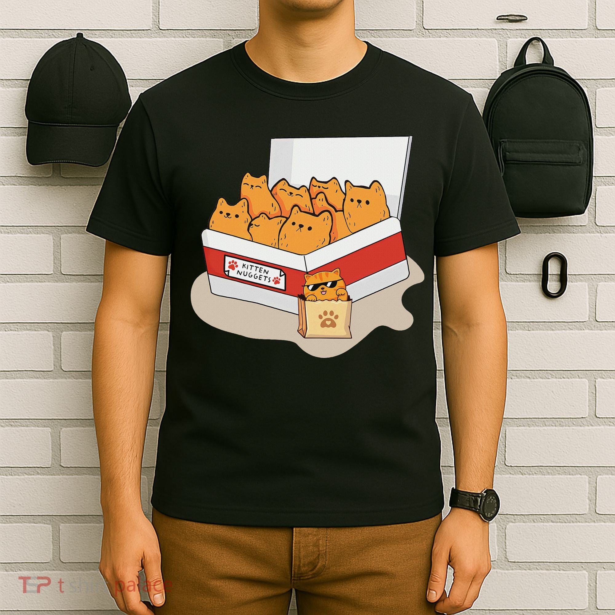 Kitten Nuggets Food Pun Gifts For, Women, Cat Lover T-Shirt