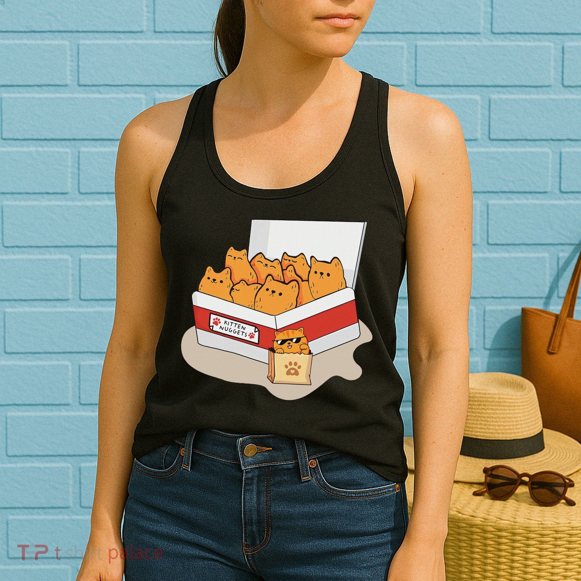 Kitten Nuggets Food Pun Gifts For, Women, Cat Lover Women's Tank Top