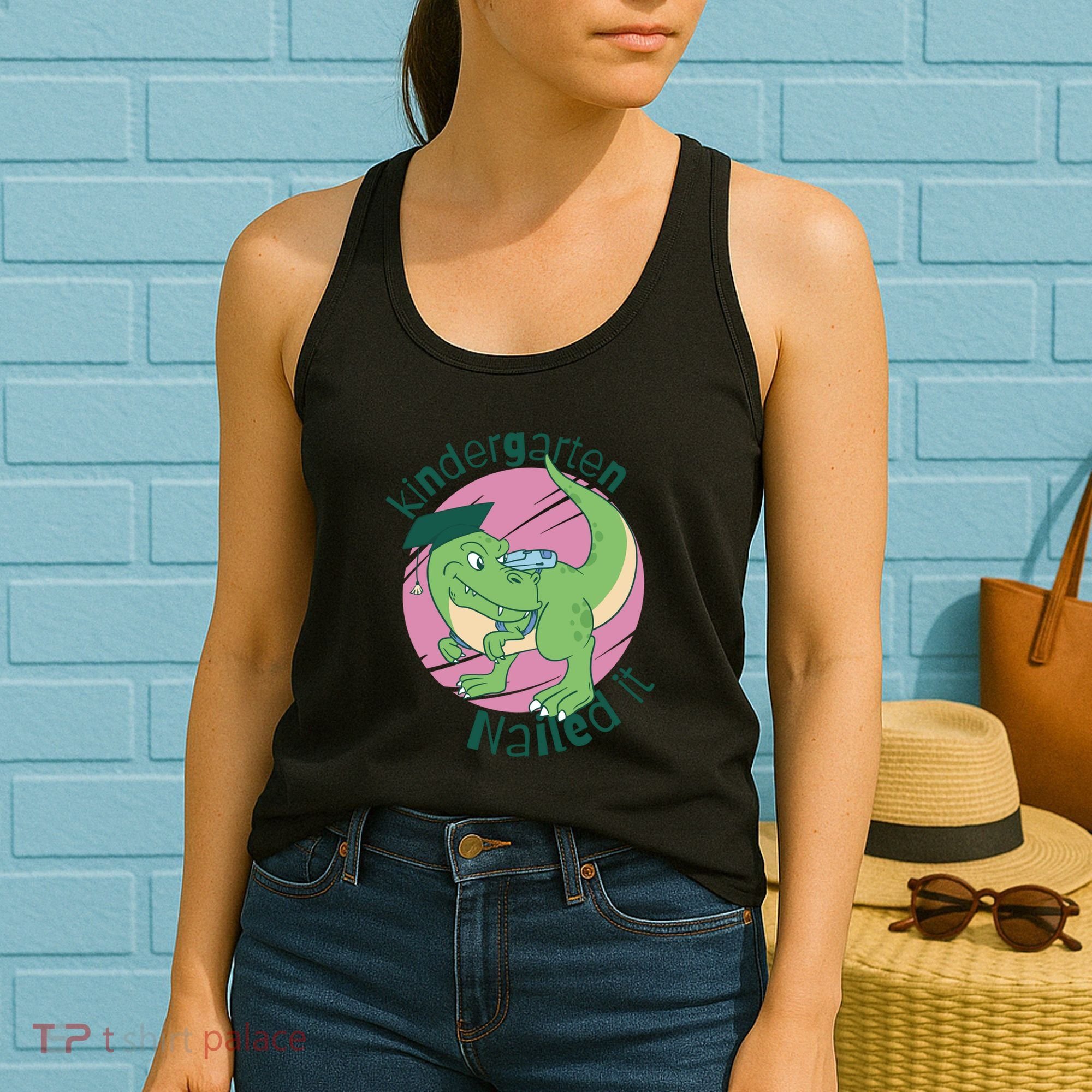 Kindergarten Nailed It Graduation Dinosaur Women's Tank Top