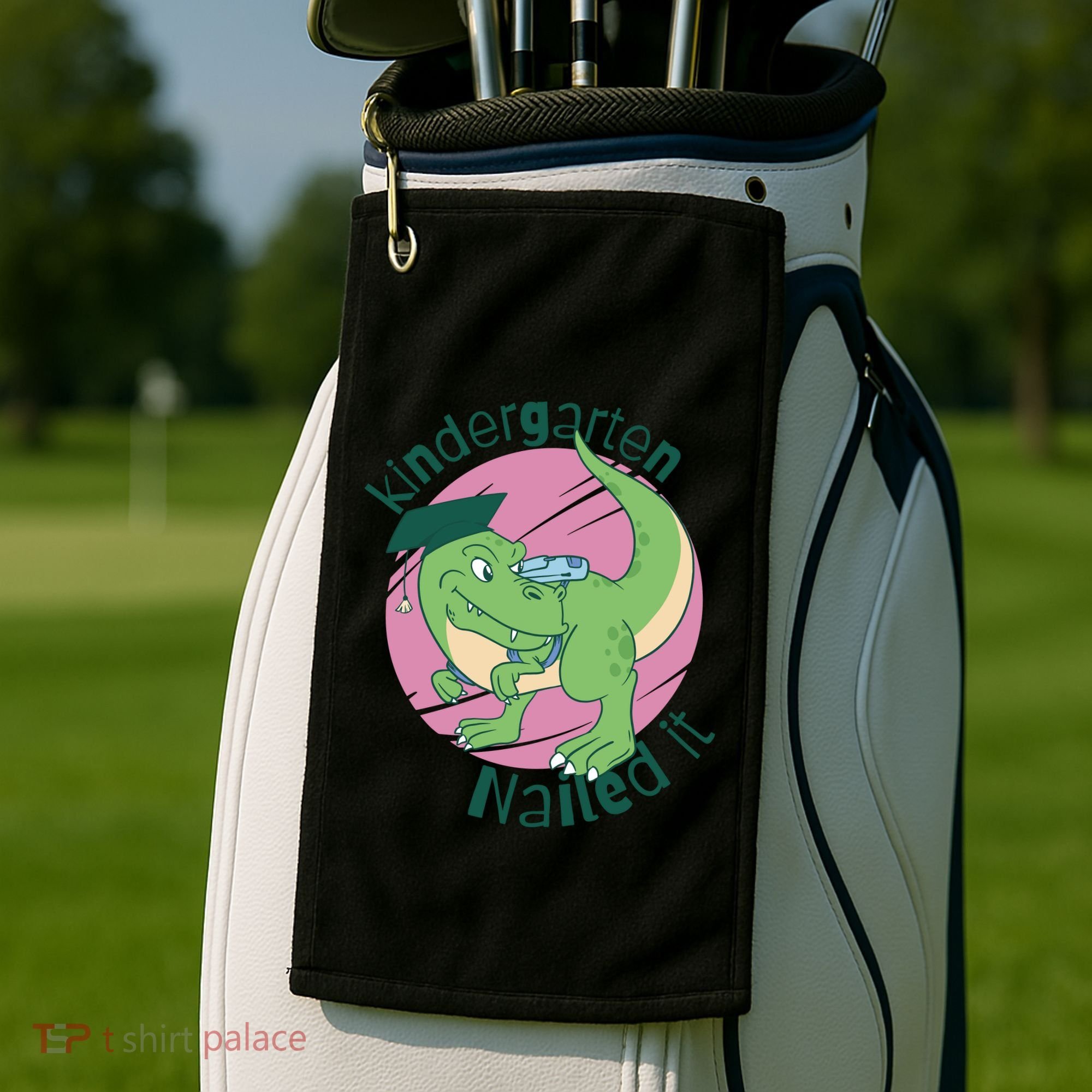 Kindergarten Nailed It Graduation Dinosaur Golf Towel