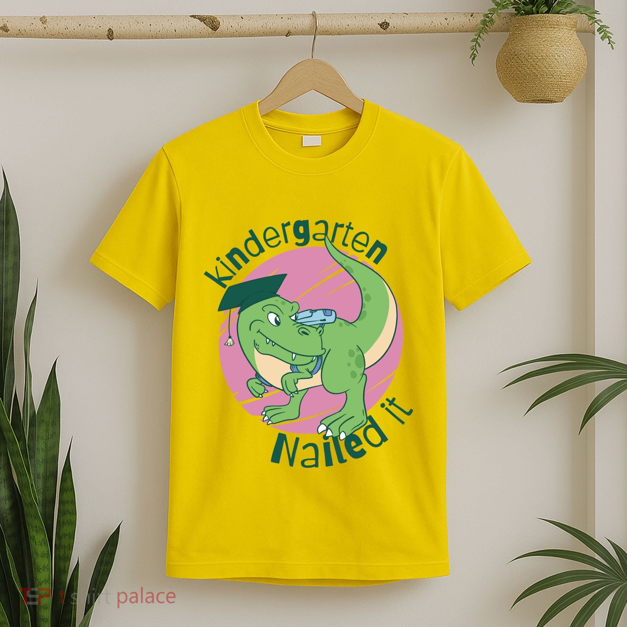 Kindergarten Nailed It Graduation Dinosaur T-Shirt