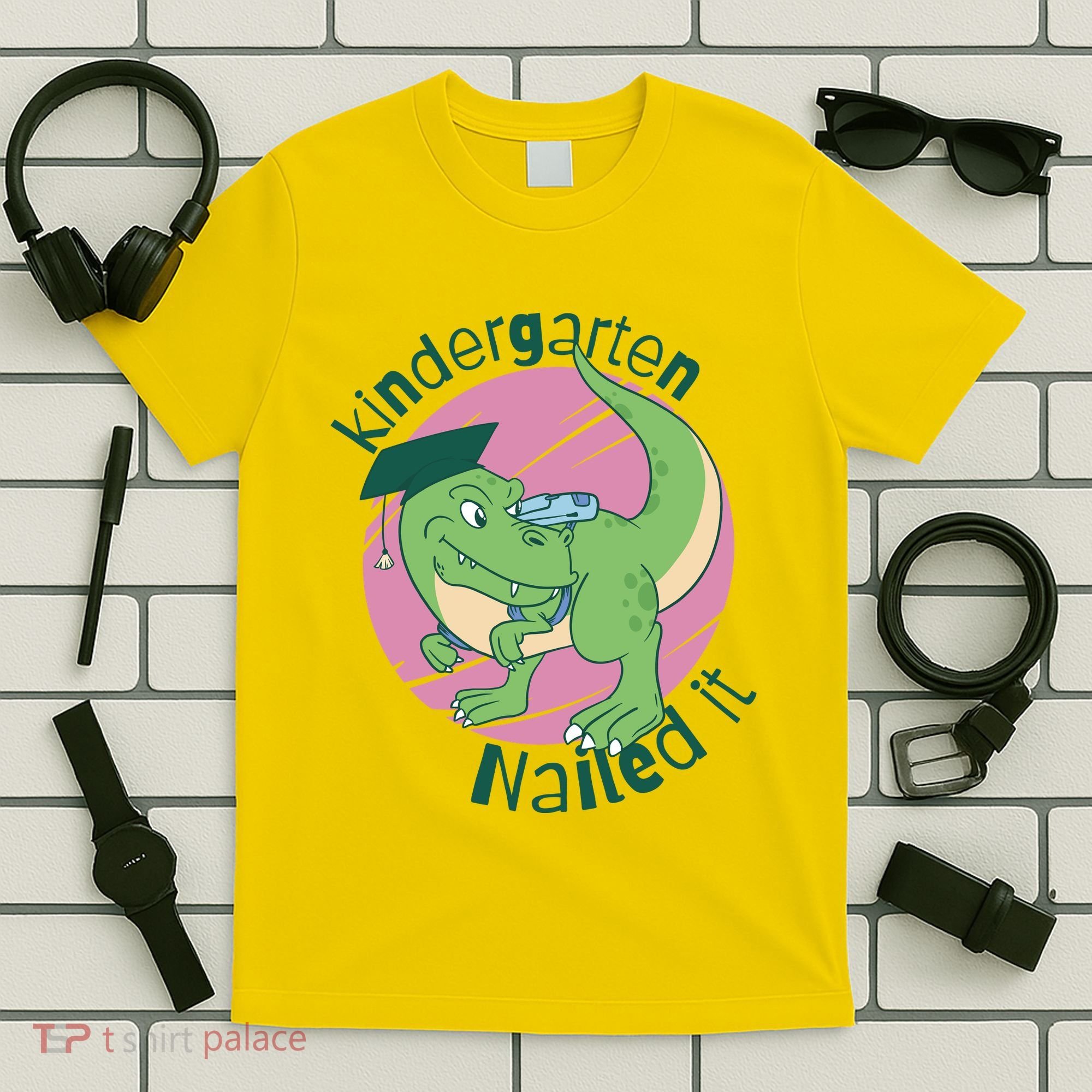 Kindergarten Nailed It Graduation Dinosaur T-Shirt