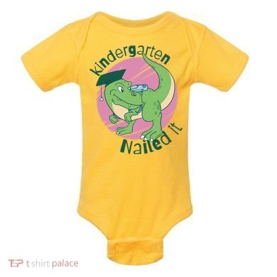 Kindergarten Nailed It Graduation Dinosaur Baby Bodysuit