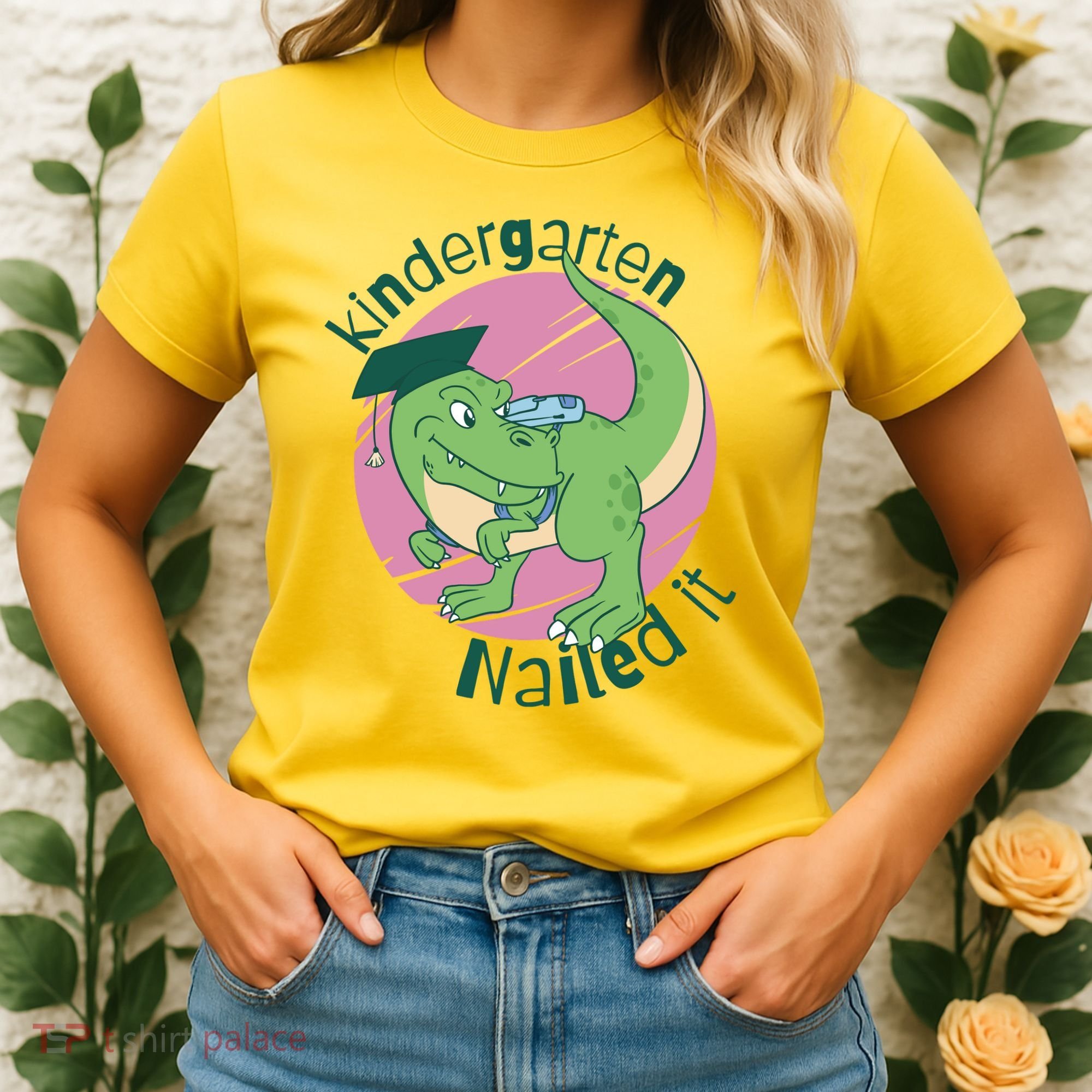 Kindergarten Nailed It Graduation Dinosaur Women's T-Shirt