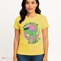 Kindergarten Nailed It Graduation Dinosaur Women's T-Shirt thumb 4