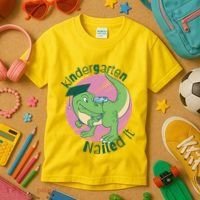 Kindergarten Nailed It Graduation Dinosaur Kids T-Shirt thumb 3