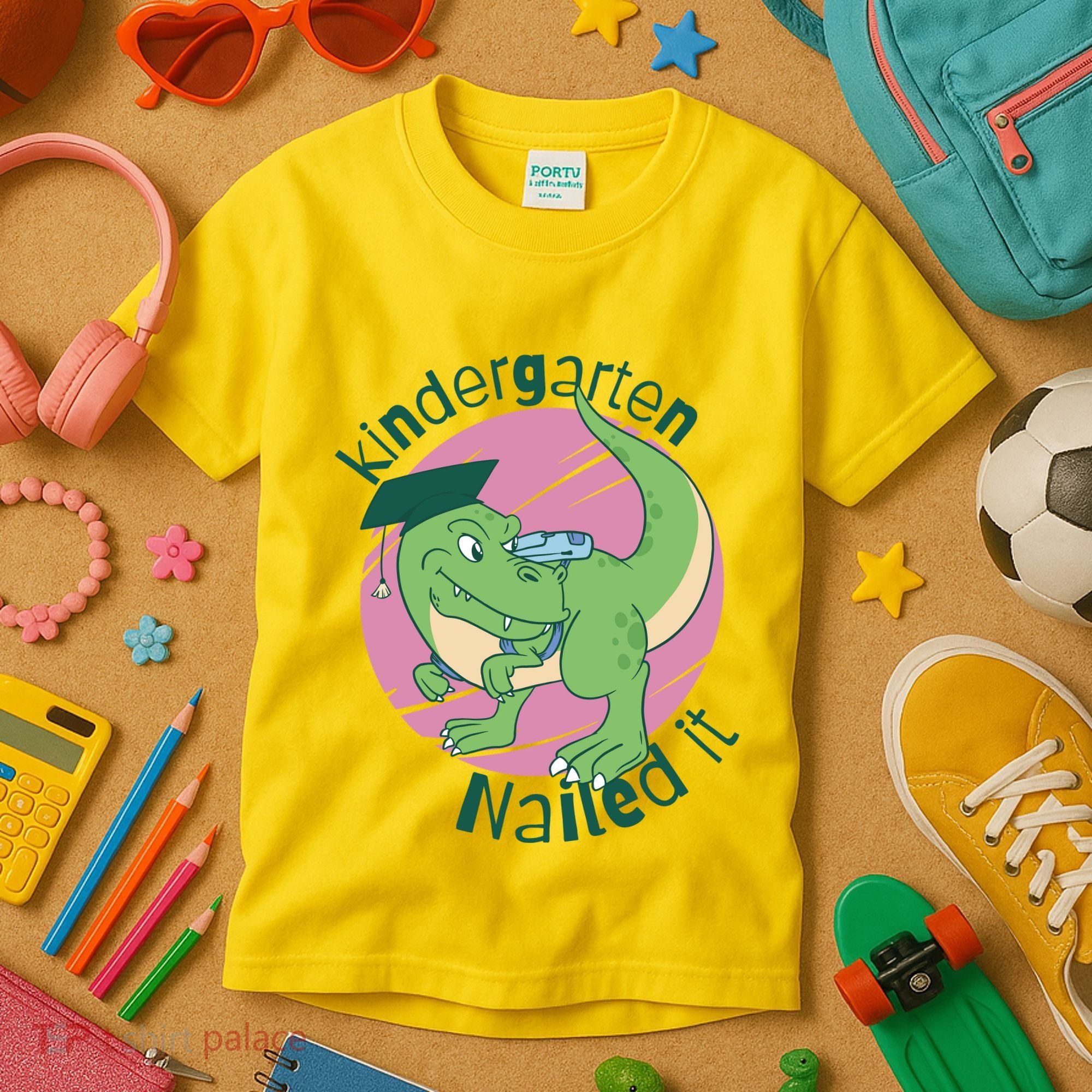 Kindergarten Nailed It Graduation Dinosaur Kids T-Shirt