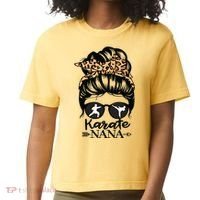 Karate Nana Messy Bun Hair Funny Karate Fighter Nana Comfort Colors Boxy T-Shirt thumb 0
