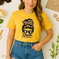 Karate Nana Messy Bun Hair Funny Karate Fighter Nana Comfort Colors Boxy T-Shirt thumb 2