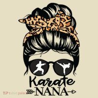 Karate Nana Messy Bun Hair Funny Karate Fighter Nana Comfort Colors Boxy T-Shirt thumb 3