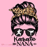 Karate Nana Messy Bun Hair Funny Karate Fighter Nana Coaster thumb 2