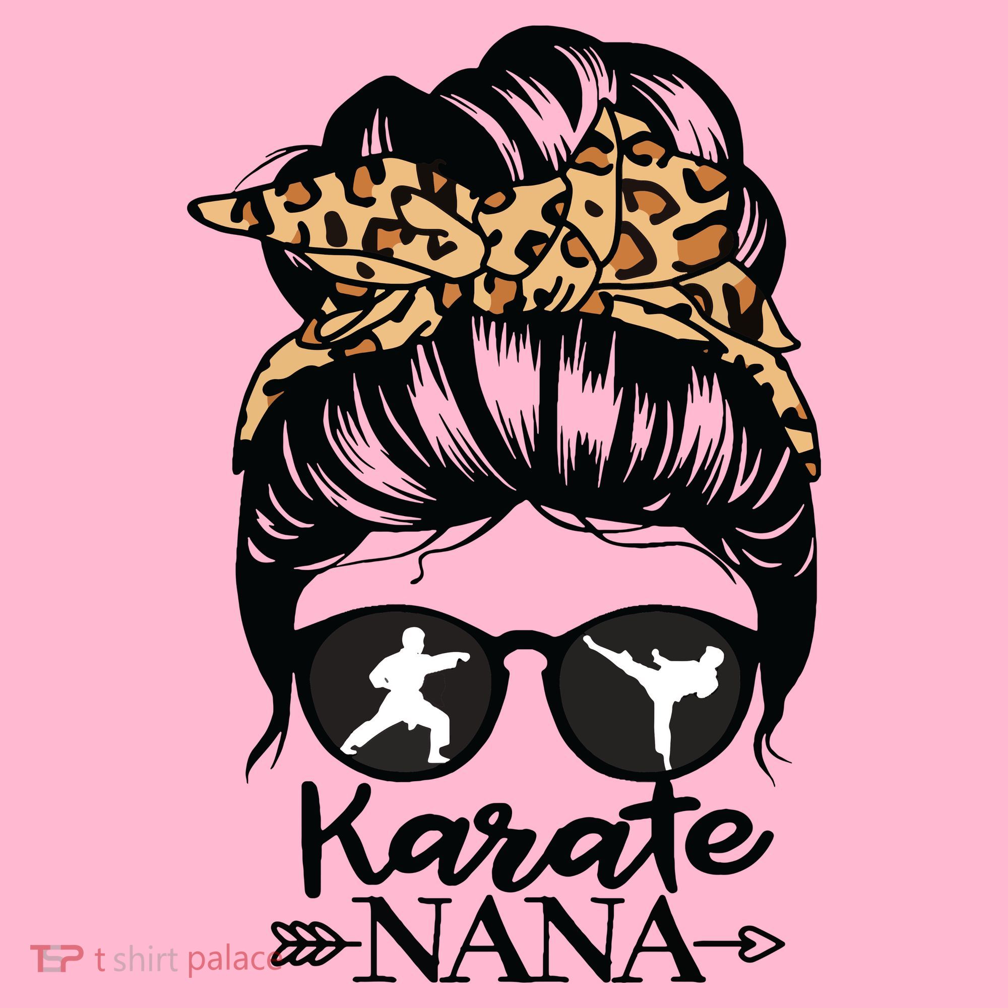 Karate Nana Messy Bun Hair Funny Karate Fighter Nana Coaster
