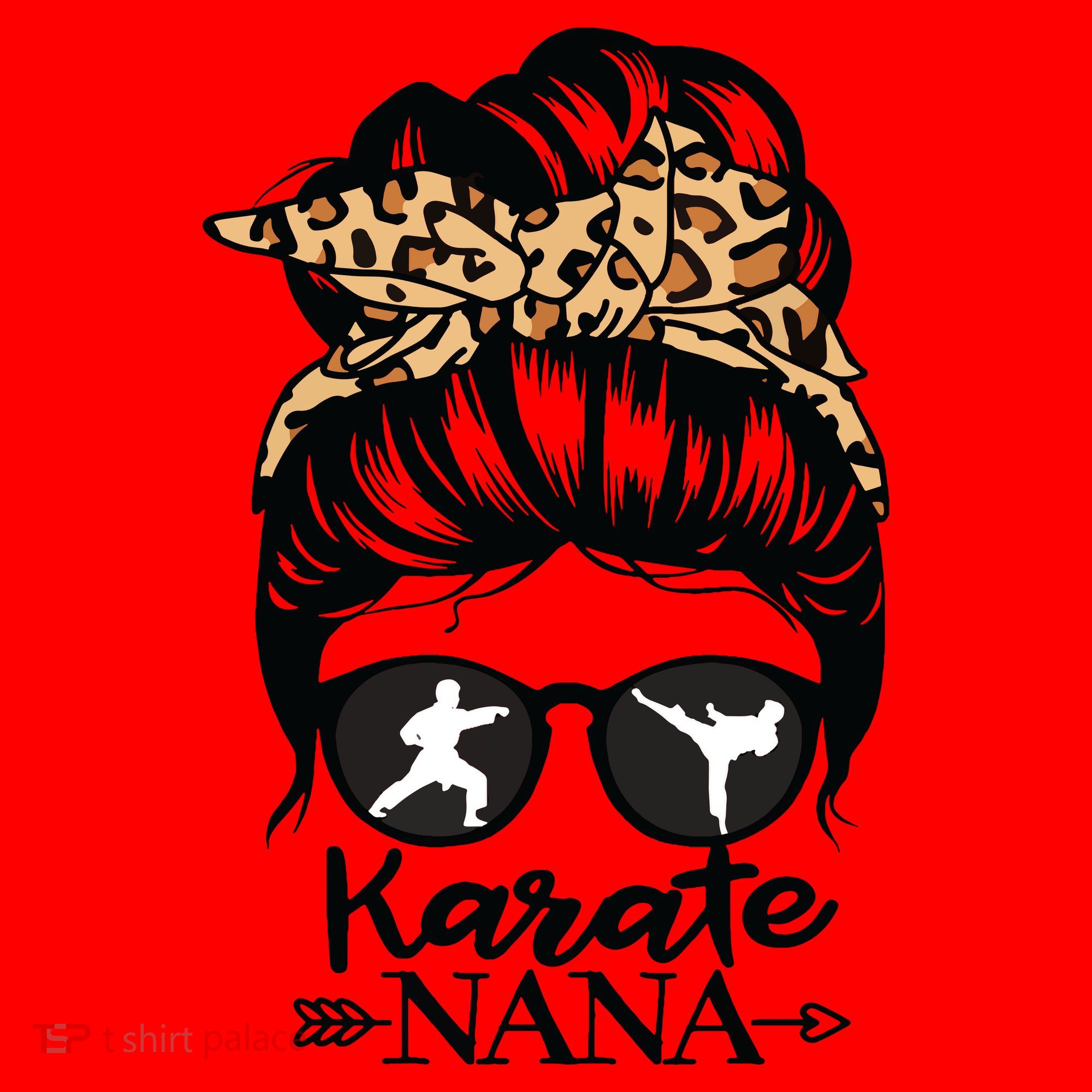 Karate Nana Messy Bun Hair Funny Karate Fighter Nana Santa Hat