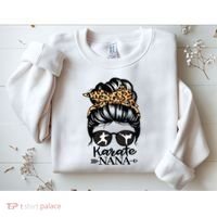 Karate Nana Messy Bun Hair Funny Karate Fighter Nana Sweatshirt thumb 2
