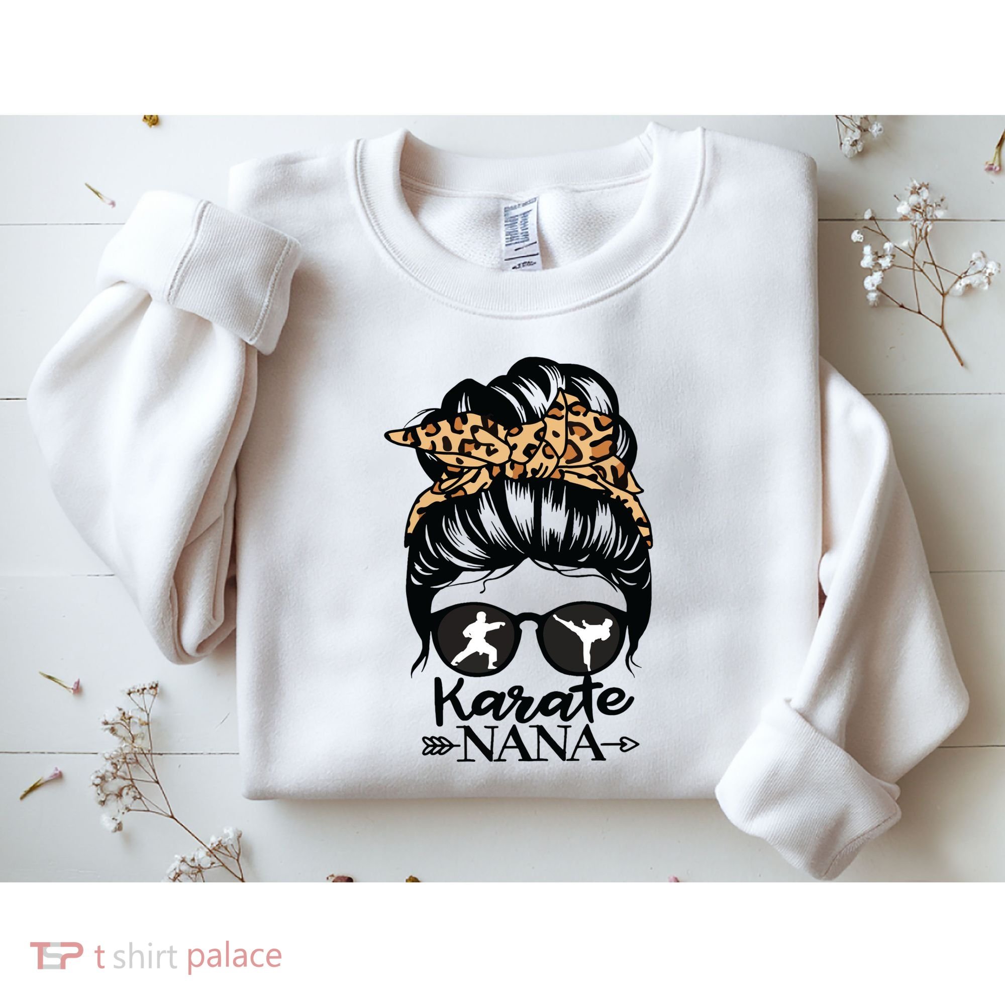 Karate Nana Messy Bun Hair Funny Karate Fighter Nana Sweatshirt