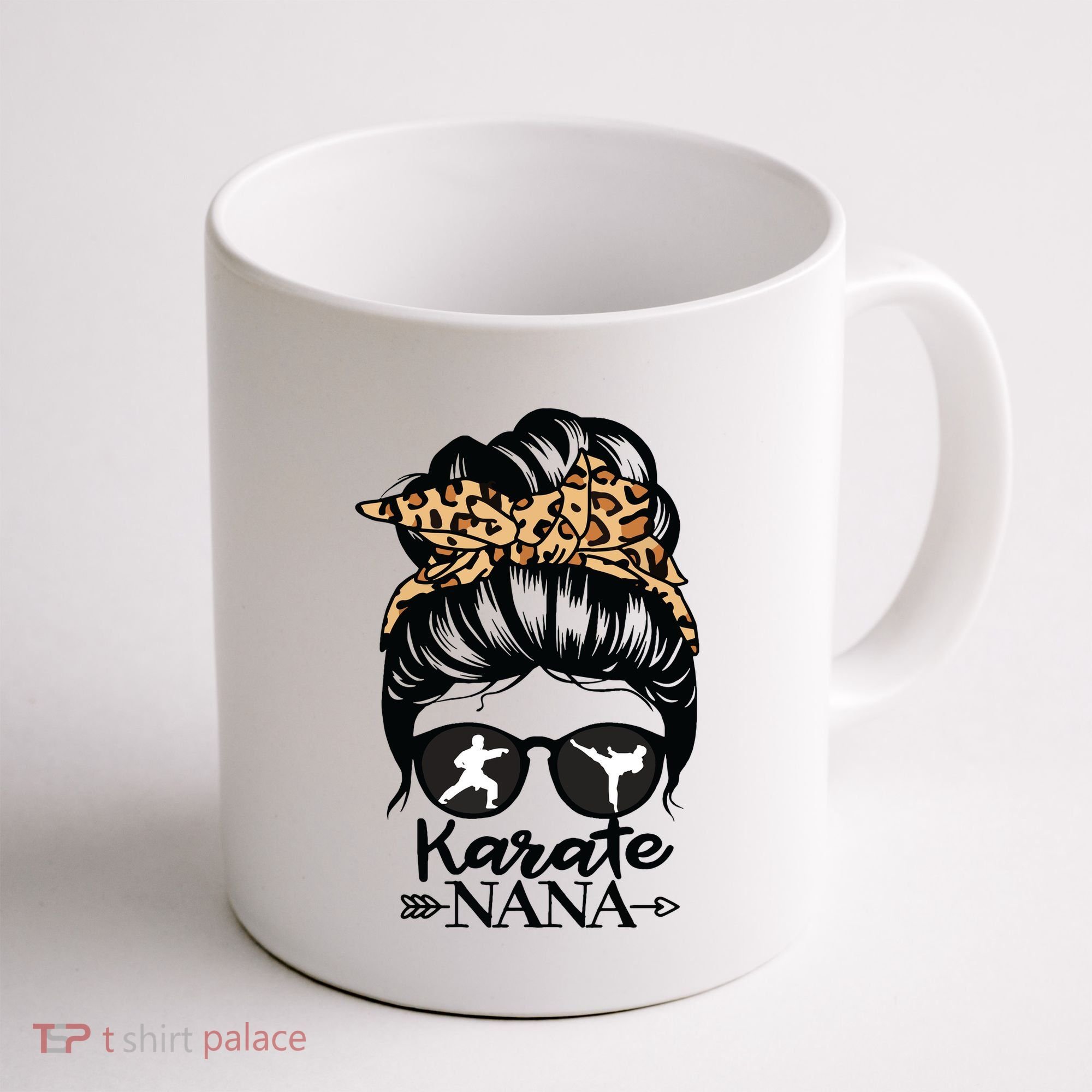 Karate Nana Messy Bun Hair Funny Karate Fighter Nana Coffee Mug