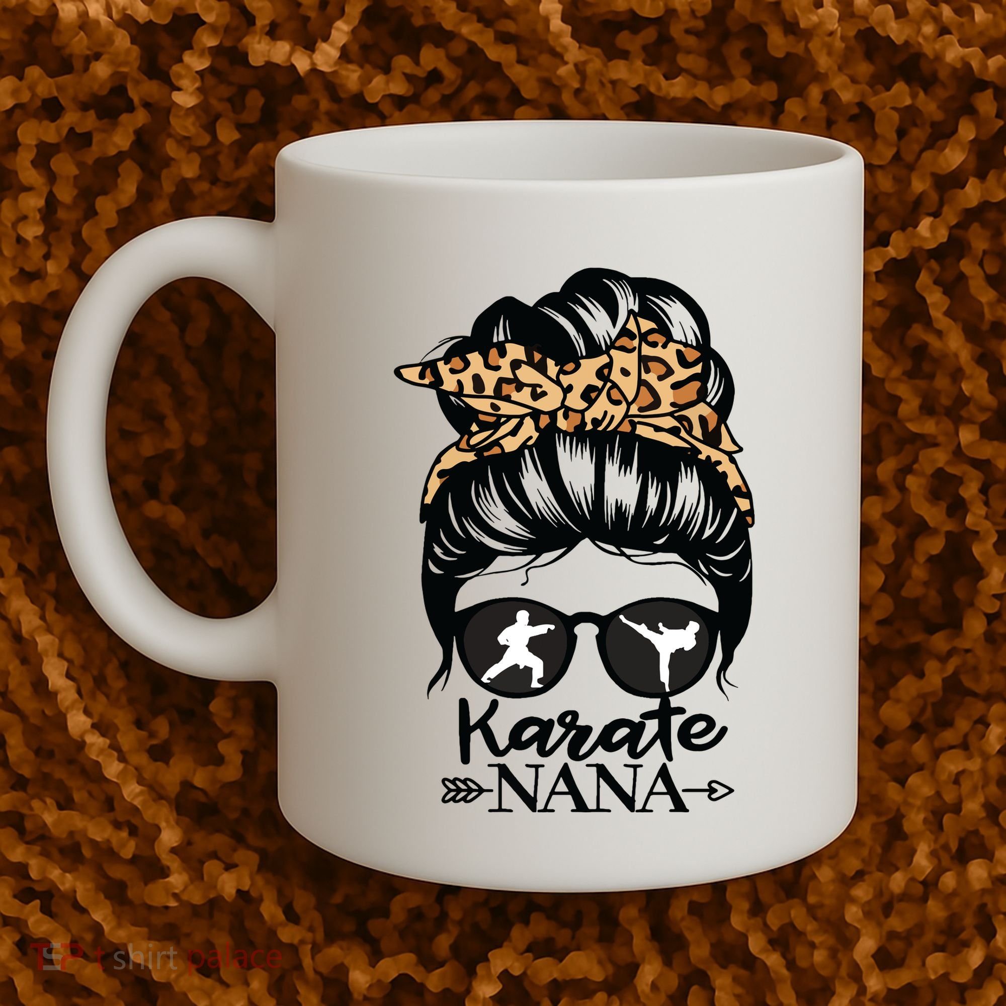 Karate Nana Messy Bun Hair Funny Karate Fighter Nana Coffee Mug