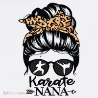 Karate Nana Messy Bun Hair Funny Karate Fighter Nana Beanie thumb 2