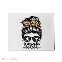 Karate Nana Messy Bun Hair Funny Karate Fighter Nana Mousepad thumb 0
