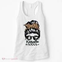 Karate Nana Messy Bun Hair Funny Karate Fighter Nana Women's Tank Top thumb 0