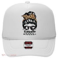 Karate Nana Messy Bun Hair Funny Karate Fighter Nana Hat thumb 0