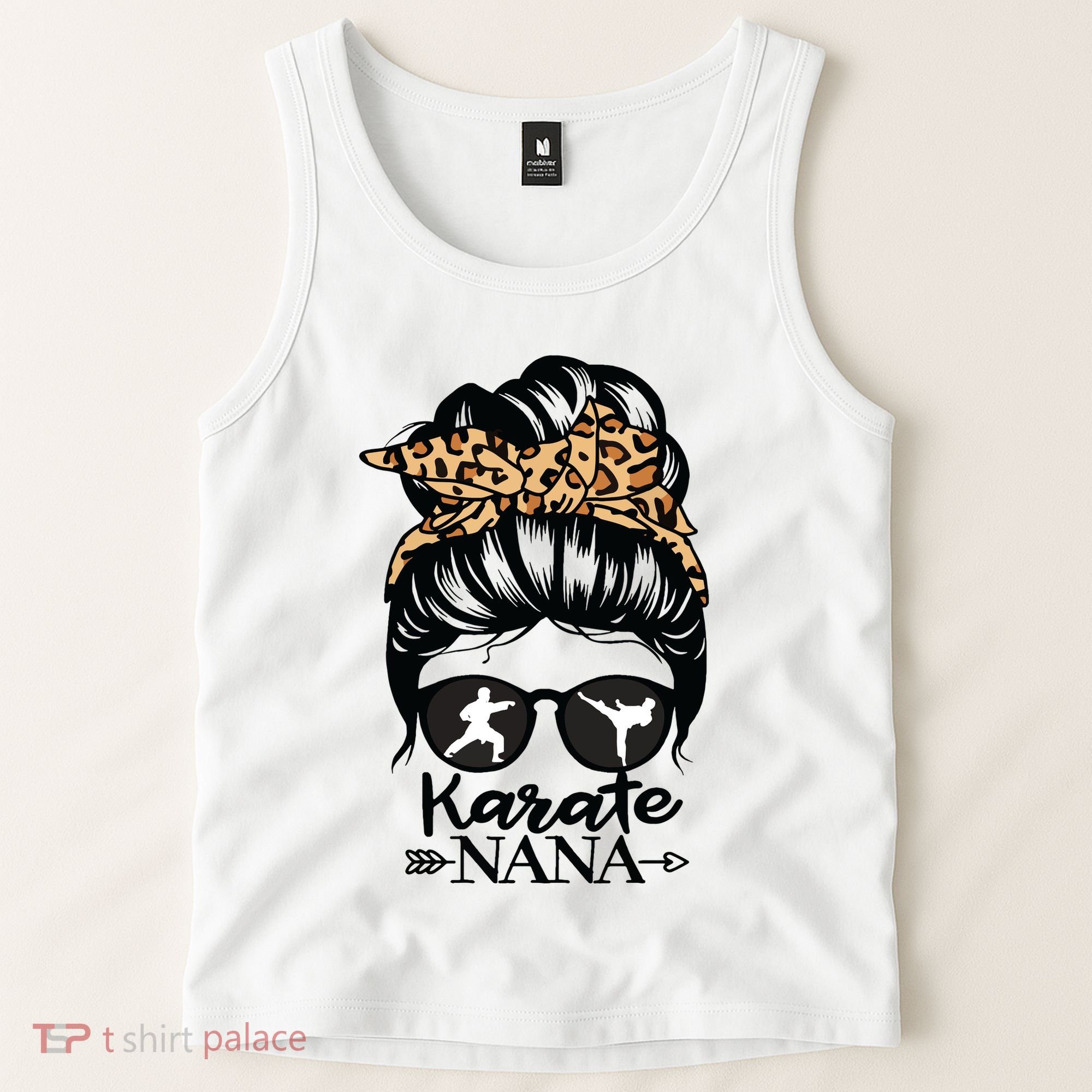 Karate Nana Messy Bun Hair Funny Karate Fighter Nana Tank Top